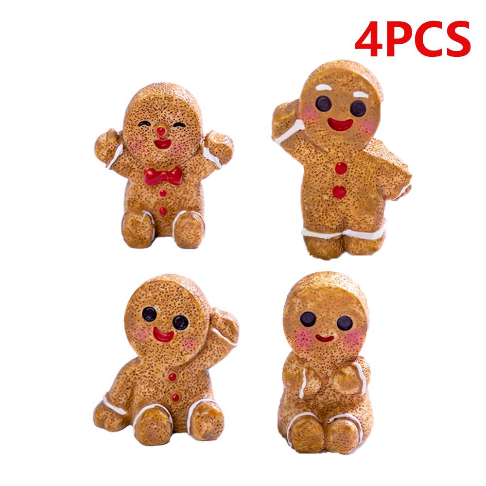 New Mini Christmas Ornament Gingerbread Man Snowman Micro Landscape Dollhouse Model DIY Dollhouse Christmas Decorations