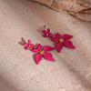 Silver needle dopamine flower pendant earrings fashion temperament sweet earrings exquisite versatile earrings niche high sense