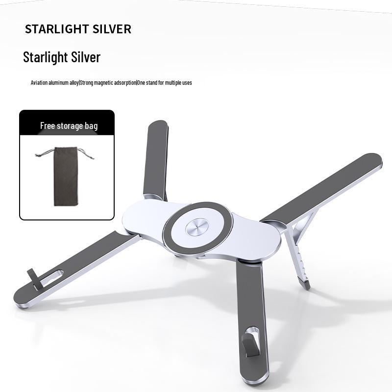 2025 Rotatable & Foldable Laptop Riser: Alloy Heat-Dissipation Stand with Flat, Rotating Monitor Feature.