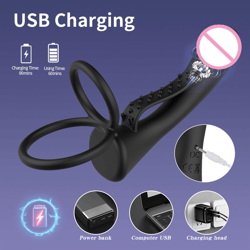 Vibrator Strap-on Anal Plug Dildo Men Couples Bullet Vibrator Sex Toys Penis Ring Double Penetration Vaginal Anal Plugs Adult