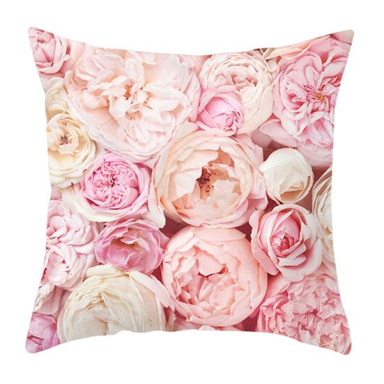 Cushion Cover Soft Washable Square Shape Rose Feathers Nordic Pillowcase for Bed