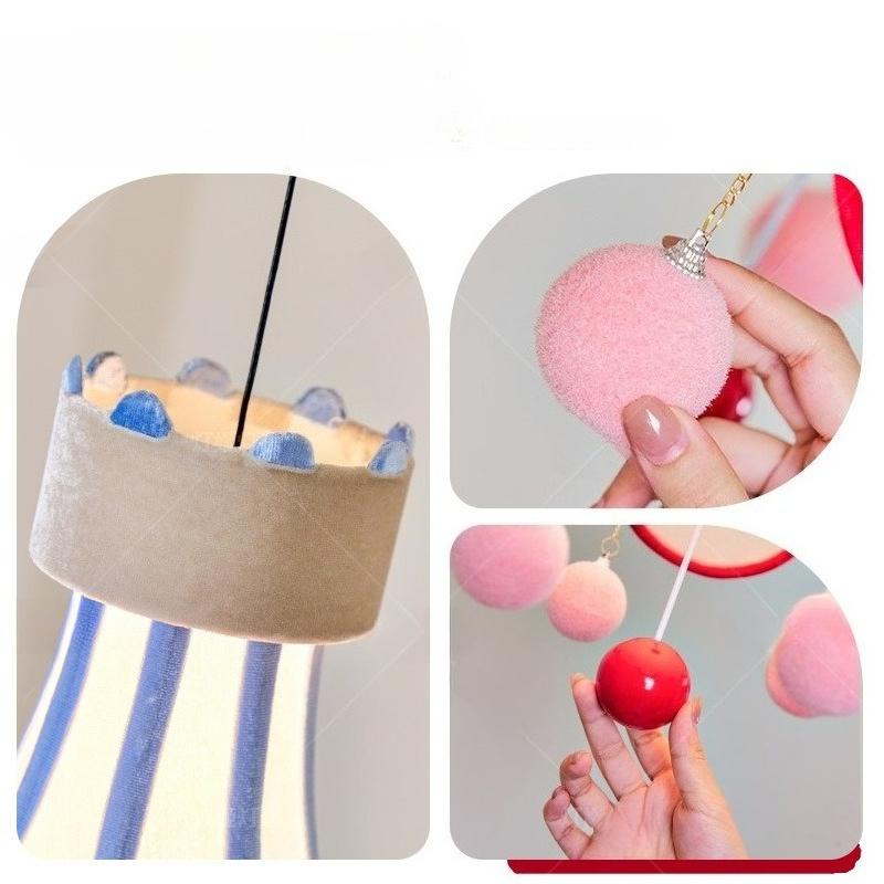 Orginalny wzór: Retro Lampa Wisząca Cyrkowa, Tkaninowa Lampa do Sypialni, Marzycielska Lampa do Pokoju Dziecięcego