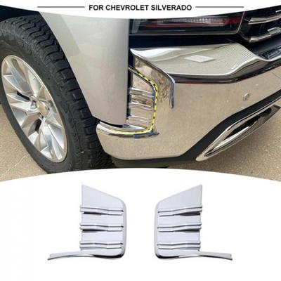 Chrome Front Fog Light Lamp Decor Cover Trim Bezels For Chevy Silverado 1500 19+