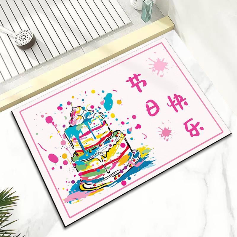 Household Diatom Mud Absorbent Non-slip Quick Dry Mat Bathroom Door Mat Cartoon Cute Funny Mat