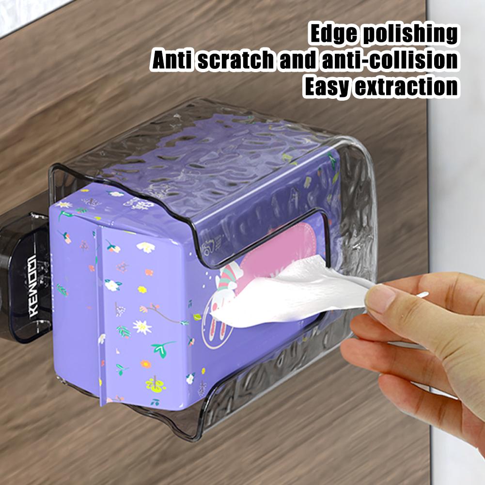 Waterproof Wet Wipes Box Punch-Free Tissue Box Suction Cup Bathroom Accessories Tissue Storage Box Transparent