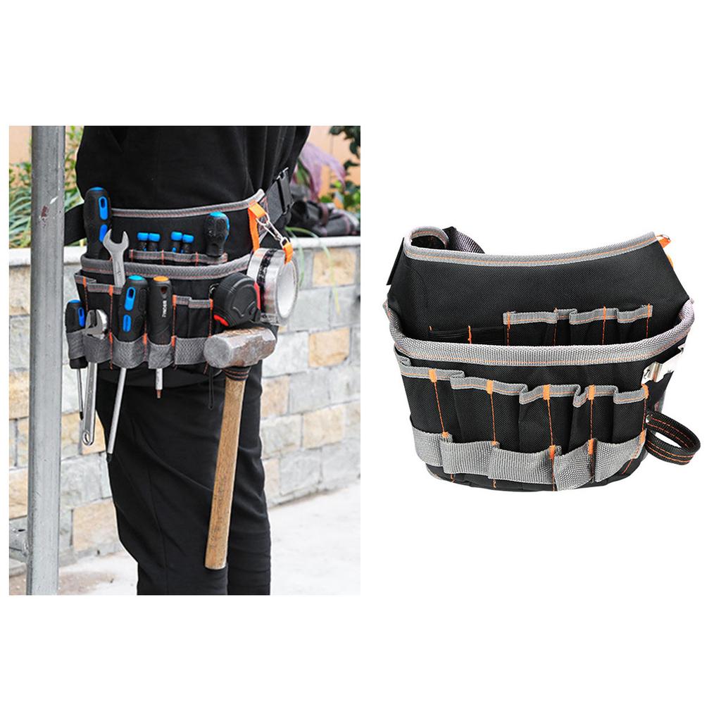 Electrician Tool Pouch Multifunctional Waist Bag Multiple Pockets Technician & Electrician Tool Bag with Adjustable Belt