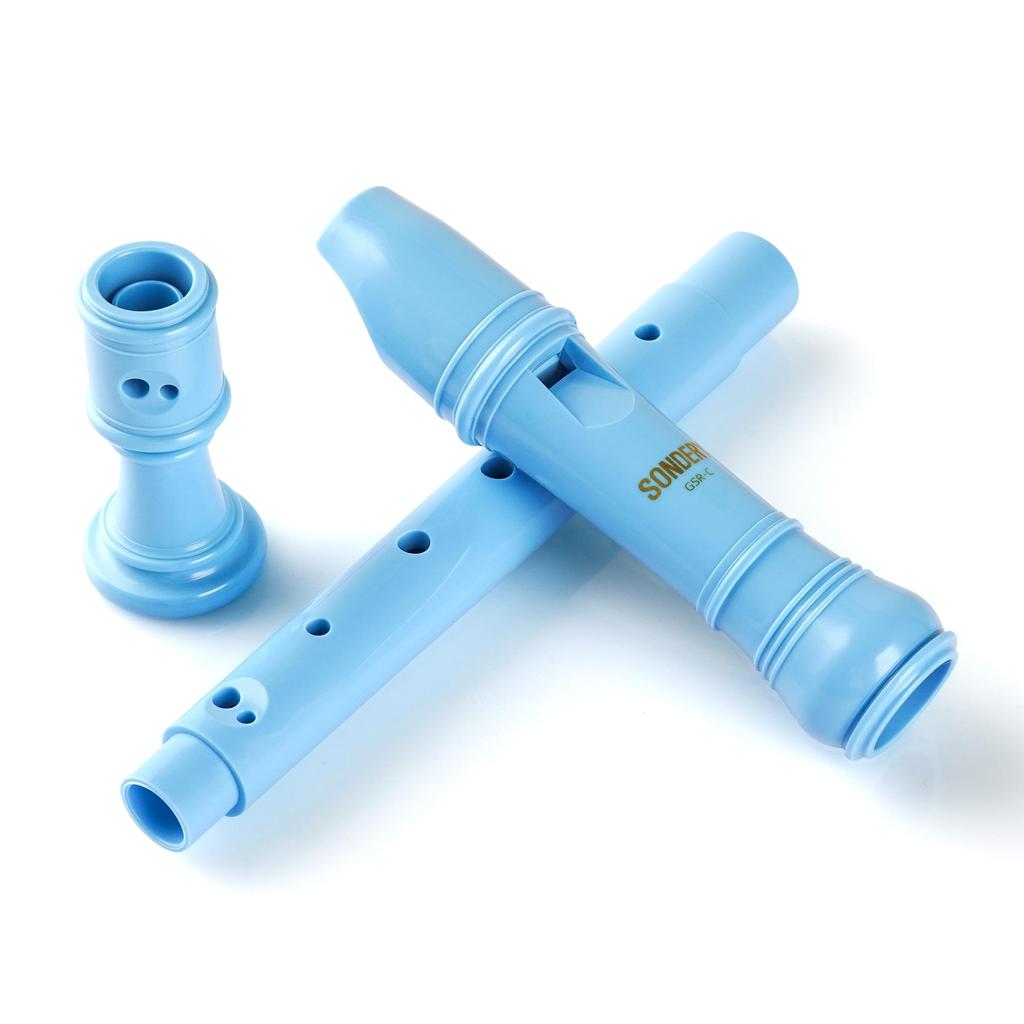 Sondery Soprano German Made of ABS Durable and Easy To Play for Plastic German Fingering Chart Portable Pouch Included Recorder, Style, Resin,
