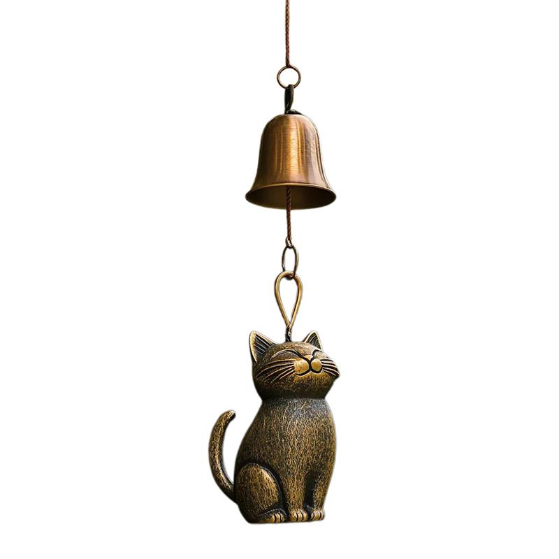 Cat Wind Chime Unique Cat Garden Decor Outdoor Cat Statue Themed Gifts Wind Chimes For Cat Lovers Hanging Memorial Ornaments