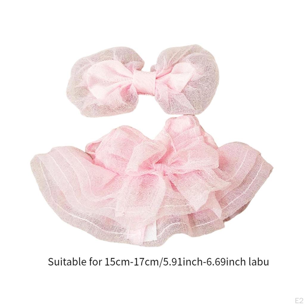 Girl Doll Clothes Bow Headdress Decor Tulle Dress Set for Dolls Age 57 810 Style A
