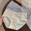 Girl Spring and Autumn Lace Bow Pure Cotton Breathable Skin Friendly Middle Waist Triangle Briefs