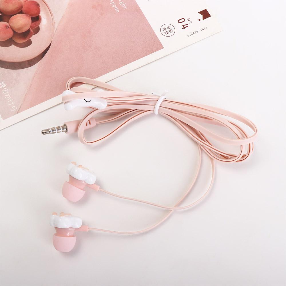 Bass sound Sport Earphones Microphone Cat Paw 3.5mm Wired Headset In-Ear With Mic Earphones