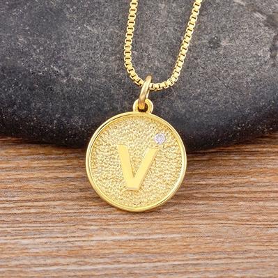 Nidin New Trendy Initial 26 Letters Pendant Charm Name Necklaces Cubic Zirconia Statement Jewelry Party Gifts For Women Men