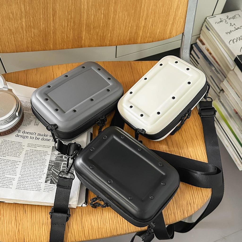 Men's Crossbody Bag: Simple, Versatile, Casual Single-Shoulder Commuter Bag, Soft Shell, Phone Holder, Small Square Design.