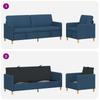 2 Piece Storage Sofa Set Blue Polyester