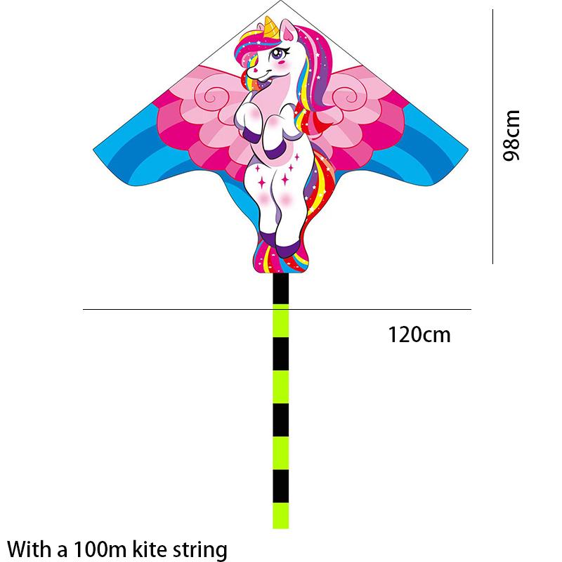 

Kite New Childrens Longtail Triangle Cartoon Shark Dinosaur Unicorn Print Style C