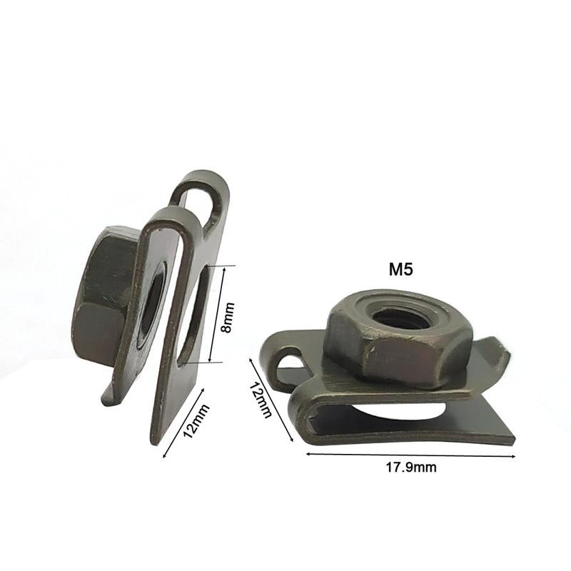 5/10/15/20pcs 5mm M5 Car Motorcycle Scooter ATV Moped E-bike Plastic Cover Metal Retainer U-Type Clips ArmyGreen