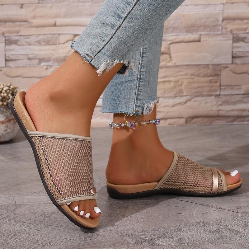 Fashion flat-heeled sandals summer new mesh sandals fishing toes beach breathable women's slippers
