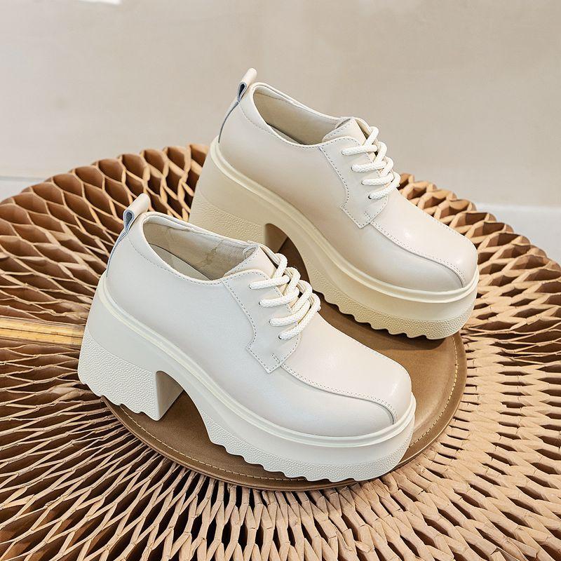 Fujin туфли-лодочки на танкетке на платформе 10 см брендовая обувь высокого качества на весну и осень ботильоны до середины икры женские ботильоны женская обувь 34 4527₽