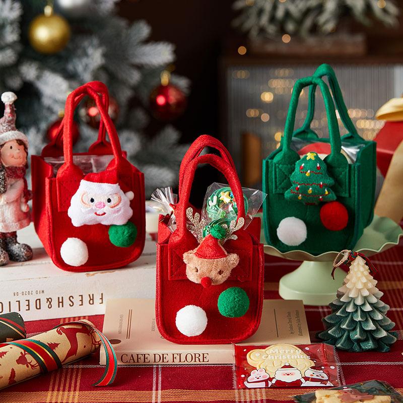 Felt Bag Christmas Gift Socks Cartoon Decorative Pendant Gift Bag Christmas Tree Elk Non Woven Bag