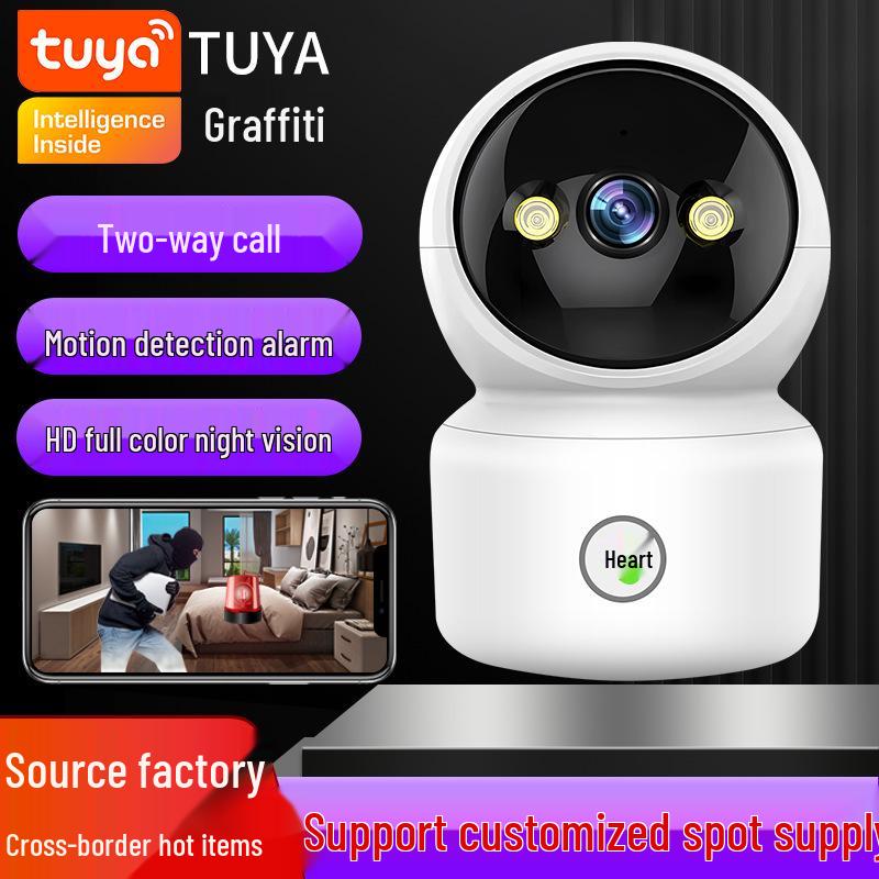 Tuya Smart Home Panoramic WiFi Camera with HD Monitoring & Real-Time Audio