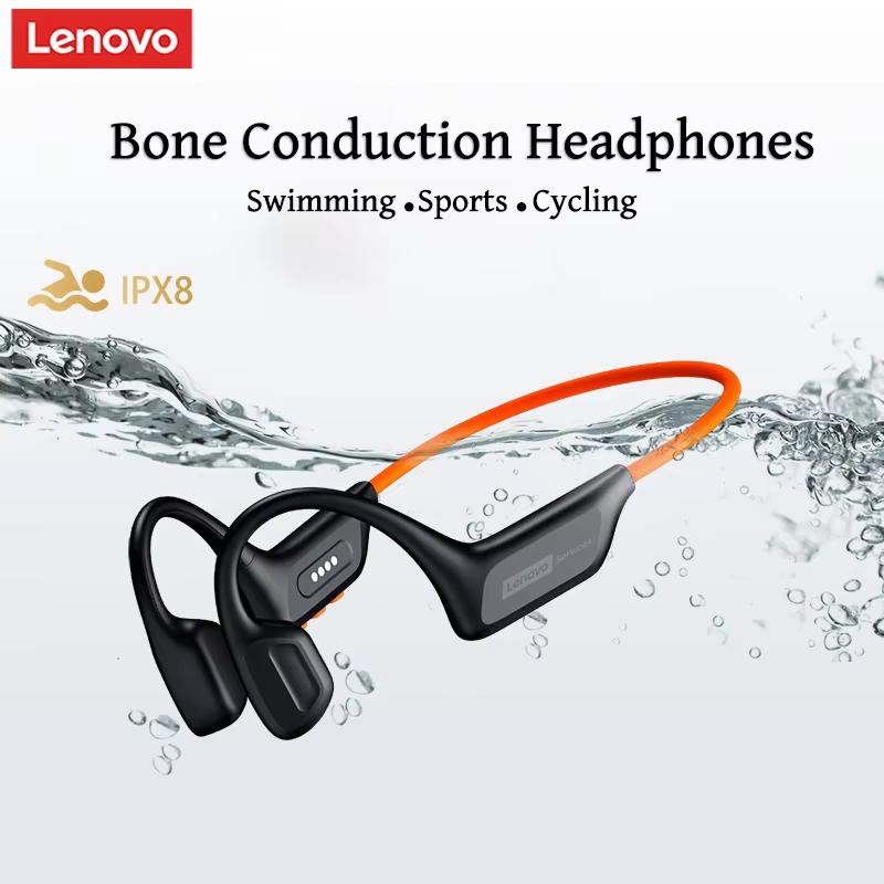 Original Lenovo S106 Knochenschall-Kopfhörer Bluetooth 6.0 IPX8 Wasserdichte Kopfhörer 32GB MP3 HIFI Ohrhörer Mit Mikrofon Zum Schwimmen