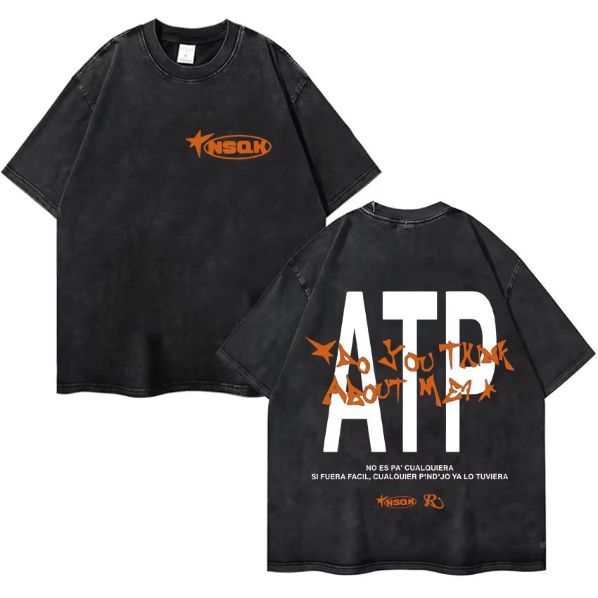 Rapper Nsqk Do You Think about Me Retro Fashion Casual Vintage Tshirt Mens Aesthetic Comfort Tshirts Pop Teenagers Y2K Tshrits L