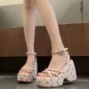 Thick-soled wedge sandals women's 2025 new summer wear small man height increase word with open-toed Roman shoes