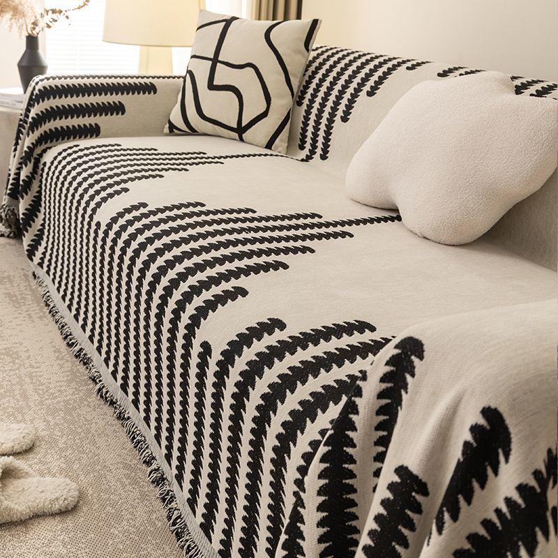 Sofa Towel All-season Universal Cover Cloth with Full Cover and Double-sided Use, Chenille Universal Cover, Anti Cat Paw Sofa Mat