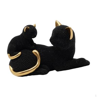 Mother and Child Cat Statue Ornament 7.6x3.5x4.5inch Desk Collection Tabletop Decoration Resin