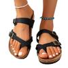 New set of toe retro large size slippers double-breasted buckle open-toed sandals