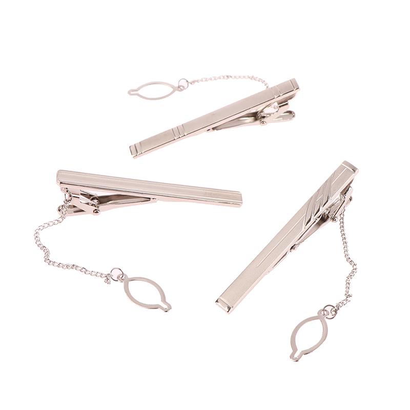 1Pc Silver Color Necktie Pin Tie Clip For Men Wedding Necktie Tie Clasp Clip