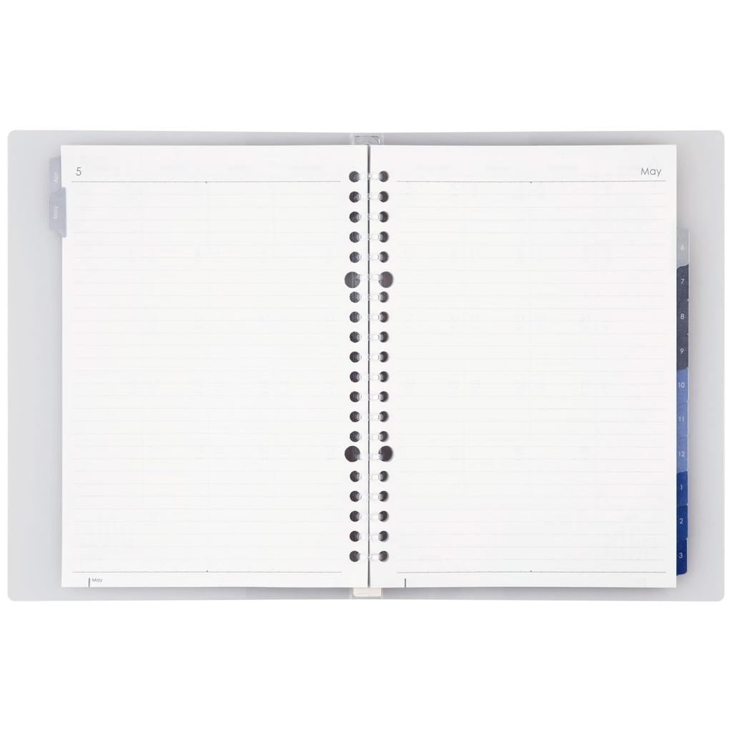 Maruman 2026 Notebook Starts April 2026 Planner, Diary, Monthly, 20-Hole, A5, Clear, FD424-26-98,