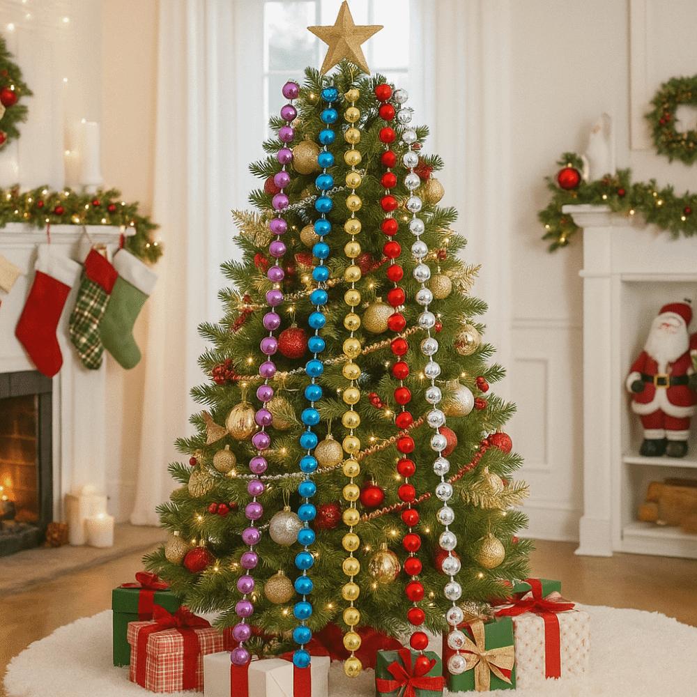 Creative Colored Bead Chain 5/10M DIY Christmas Tree Pearl String Decorative Craft Christmas Decoration Bead String
