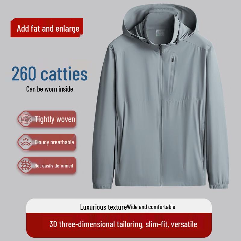 Dibinze Men s Plus Size Ice Silk Sun Protection Jacket 4XL