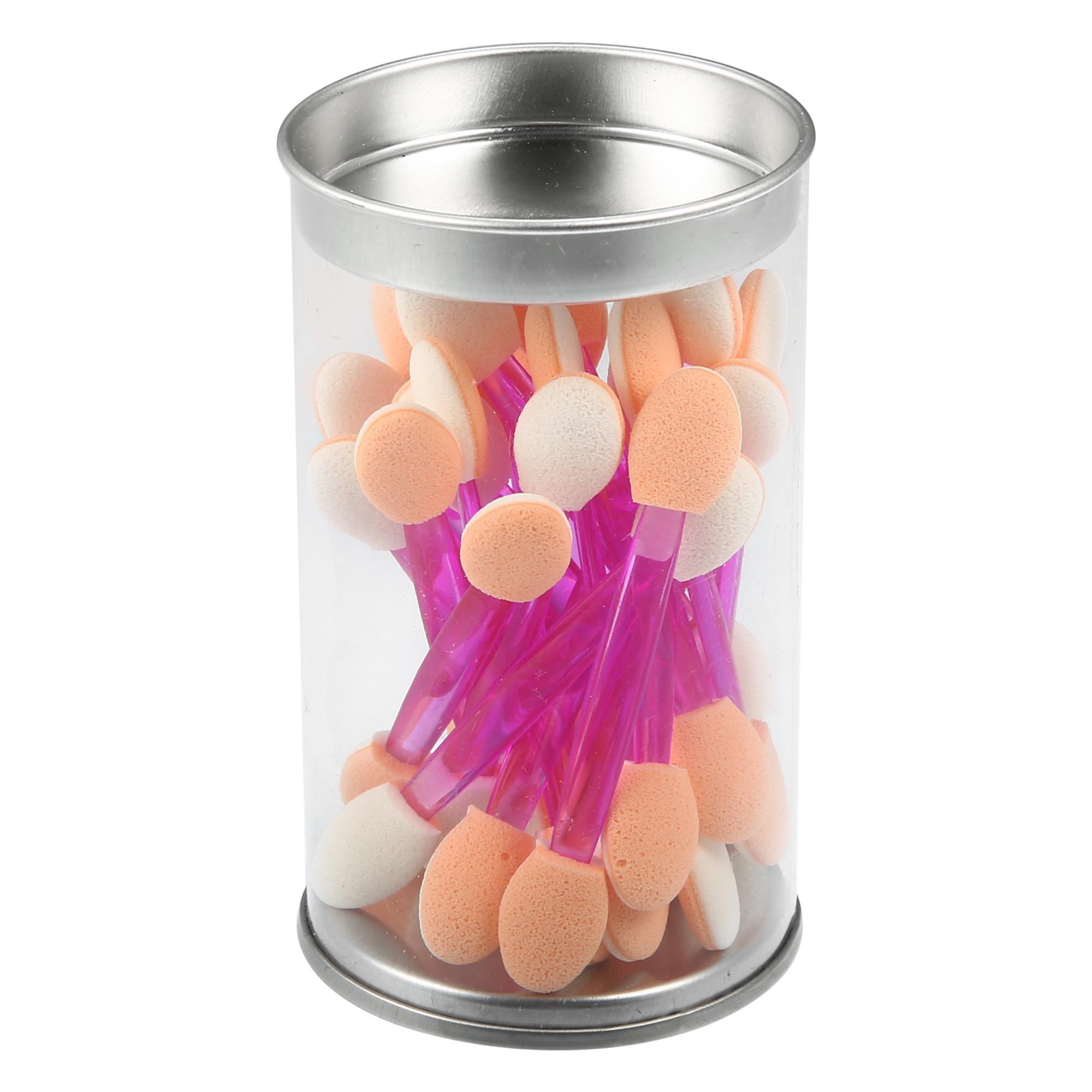 

25 шт., аппликаторы для теней с контейнером для хранения, одноразовая губка для теней, кисть, двусторонние аппликаторы для макияжа глаз LM