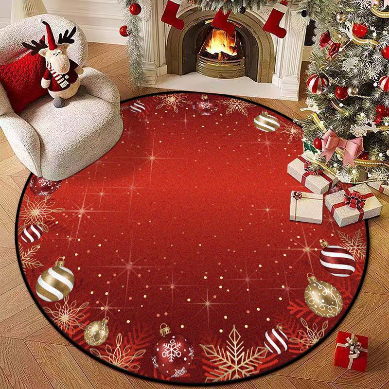 Weihnachts Wohnzimmer Flanell Teppich Dekoration Schlafzimmer Anti-Rutsch Bodenmatte Anpassbarer Teppich Wohnzimmer Teppich Antirutsch Teppich Waschbar