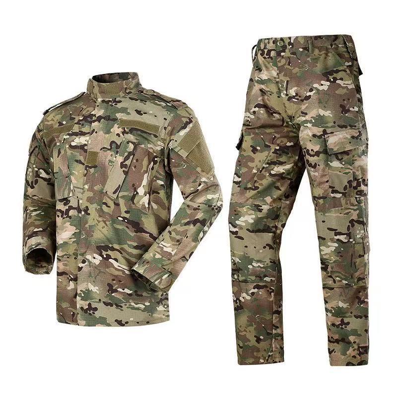 Men's Wear-Resistant Black Camouflage Tactical Suit for Spring/Autumn