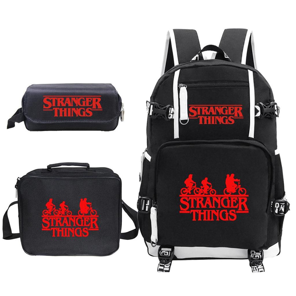 American Drama Peripheral Three-Piece Set Double Zipper Pencil Bag Student Schoolbag Lunch Box Bag