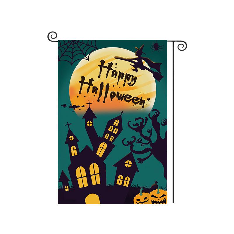 Cross-Border Happy Halloween Ghost Garden Flag with Pumpkin and Cartoon Design
