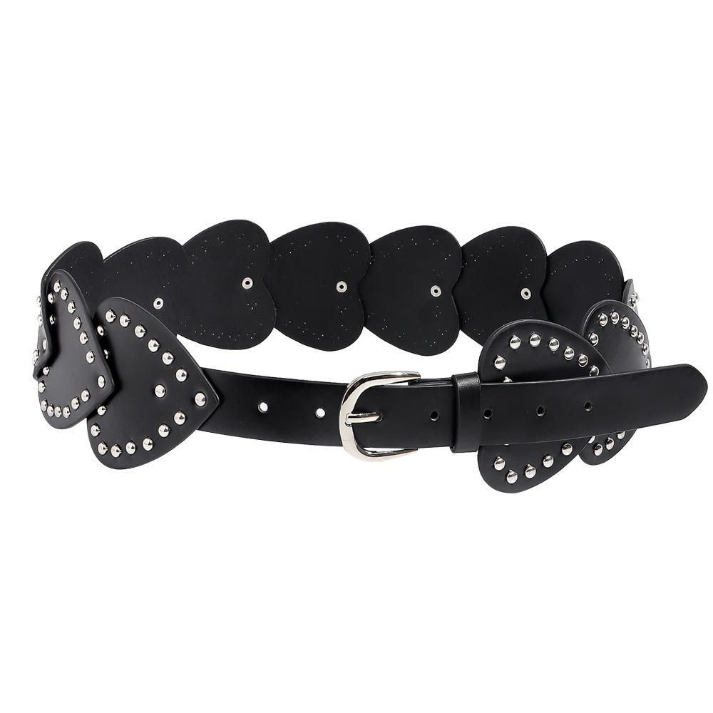 Punk Wide Women's Belt PU Leather Dress Jeans Belt Heavy-Duty Rivet Waist Belt  Spicy Girls