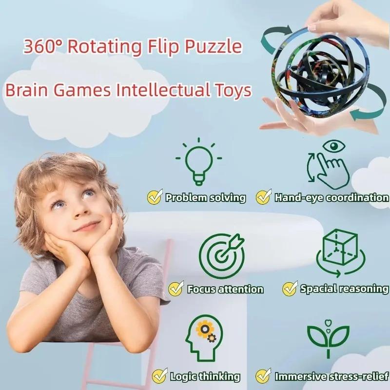 1-10 Stück 360° drehbares Puzzle-Spielzeug für Kinder – Stressabbau, 3D-Flip-Puzzle, kreatives Denkspiel zur Förderung der kognitiven Entwicklung und Spielspaß