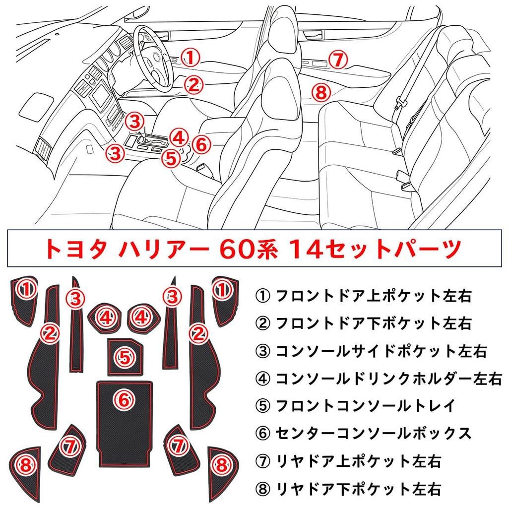 Negues Rubber Mats Compatible with Toyota Harrier 60 3rd Generation 2013 May Rubber Interior Harrier Floor Luggage Interior Rubber Blue Series,