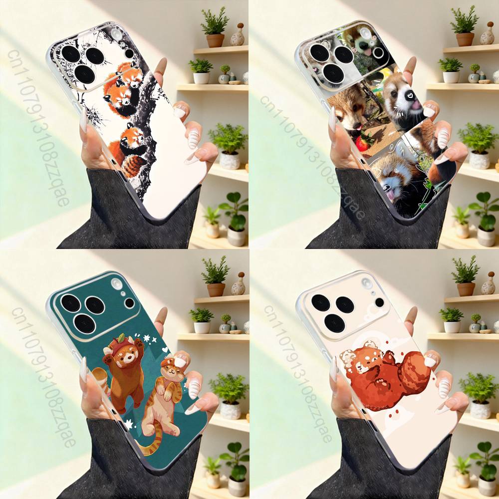 Cute Western Red Panda Funny Phone Case For iPhone 17,16,15,14,13,12,11,Pro,Max,Plus,Mini,SE4,E Magnetic For Magsafe Wireless