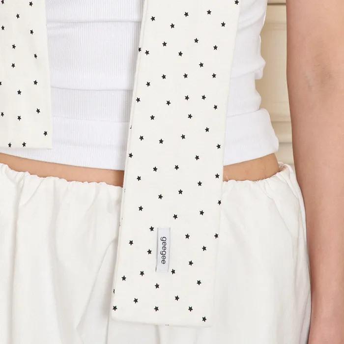 mini star cotton scarf - ivory