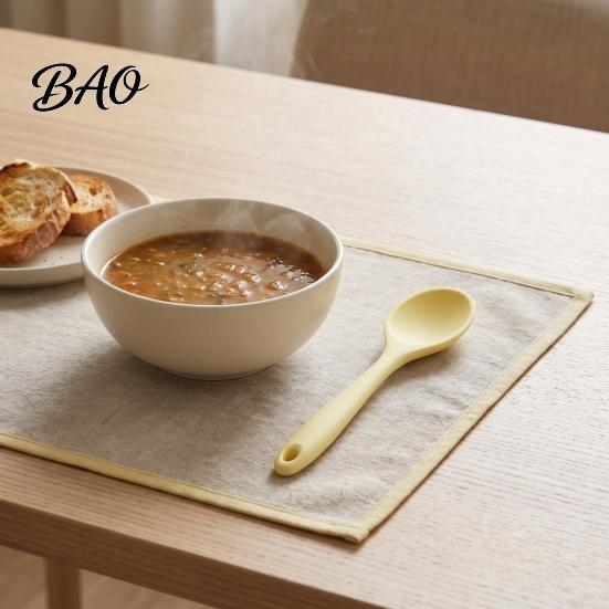 Safe Kitchenware for Home Silicone Serving Spoon, Heat Resistant Non-stick Kitchen Utensil, Cooking Spoon Ergonomic Anti-slip Handle Soup And