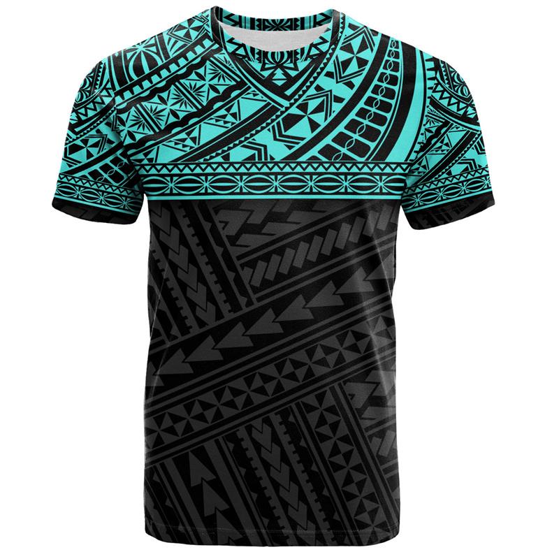 Fashion Polynesian 3D Printed T Shirt Men Summer Short Sleeves Tops Hawaiian Crew Neck Tees Casual Streetwear Male T-shirt