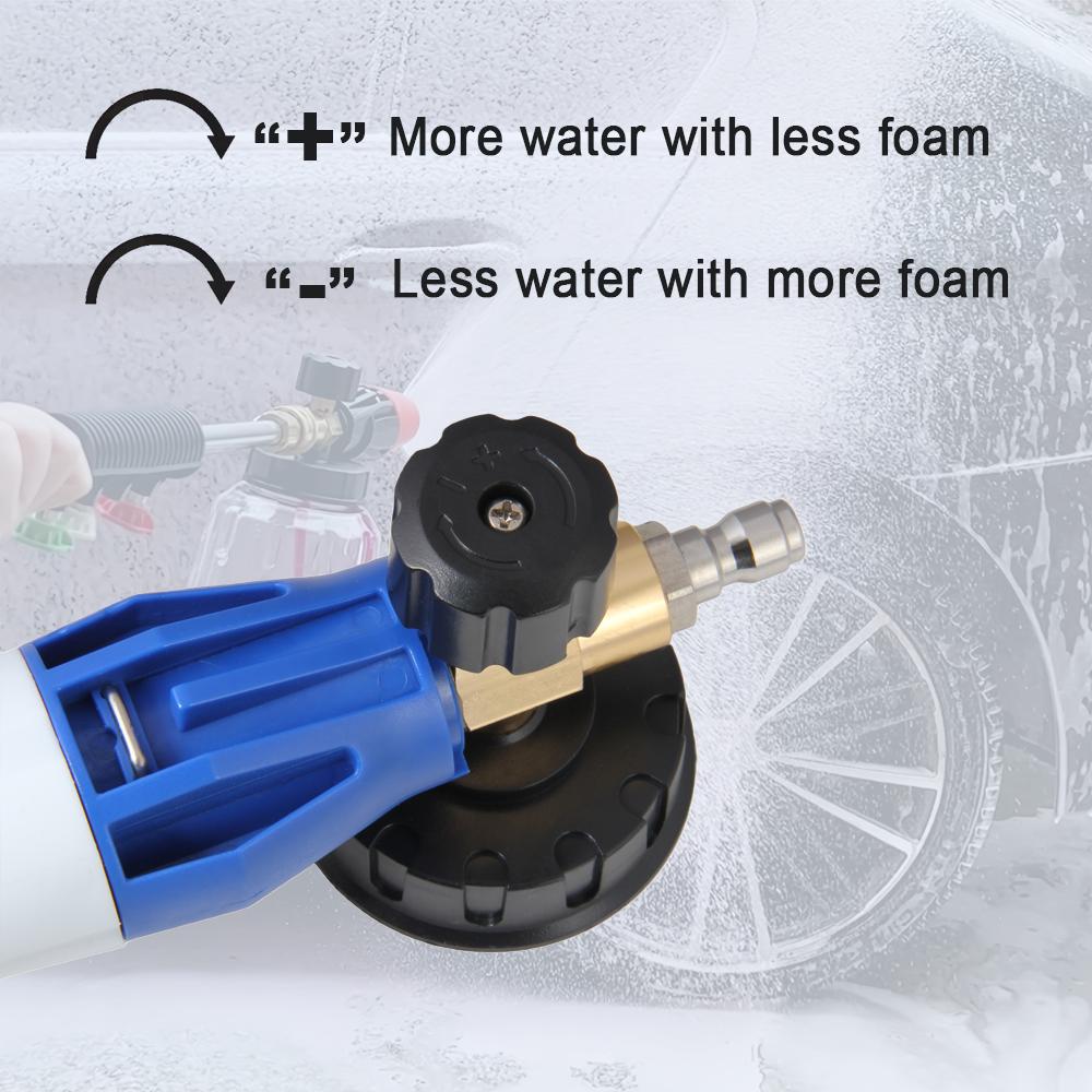 Snowflake Foam Spray Gun with 1L Tank, 1/4" Quick Connect, Adjustable Angle, Professional Car Cleaning Accessory