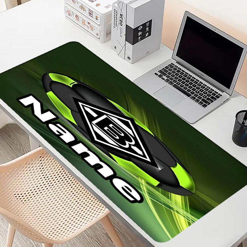 Custom Name Personalized Borussia Monchengladbach Pattern Mousepad, Laptop PC Desk Mat, Decorative Desk Mat for Home Keyboard Pad Gift