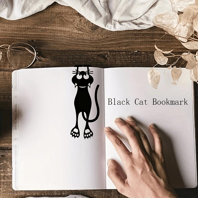 3pcs Acrylic Hollowed-out Bookmarks Creative Hollowed-out Black Kitten Hanging Bookmarks Perfect Gifts for Reading Lovers