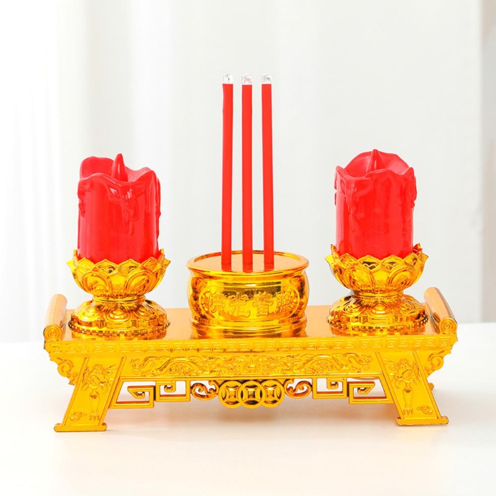 

New Waterproof Electric Candlesticks Creative Electric Powered Electronic Incense Burner Multicolour Outdoor Candles Worship червоний